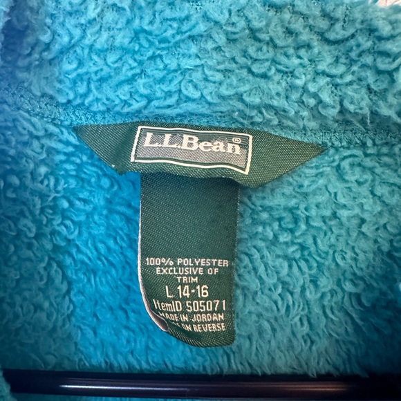 L.L. Bean Fleece Jacket-Youth Large-Teal - Picture 5 of 5